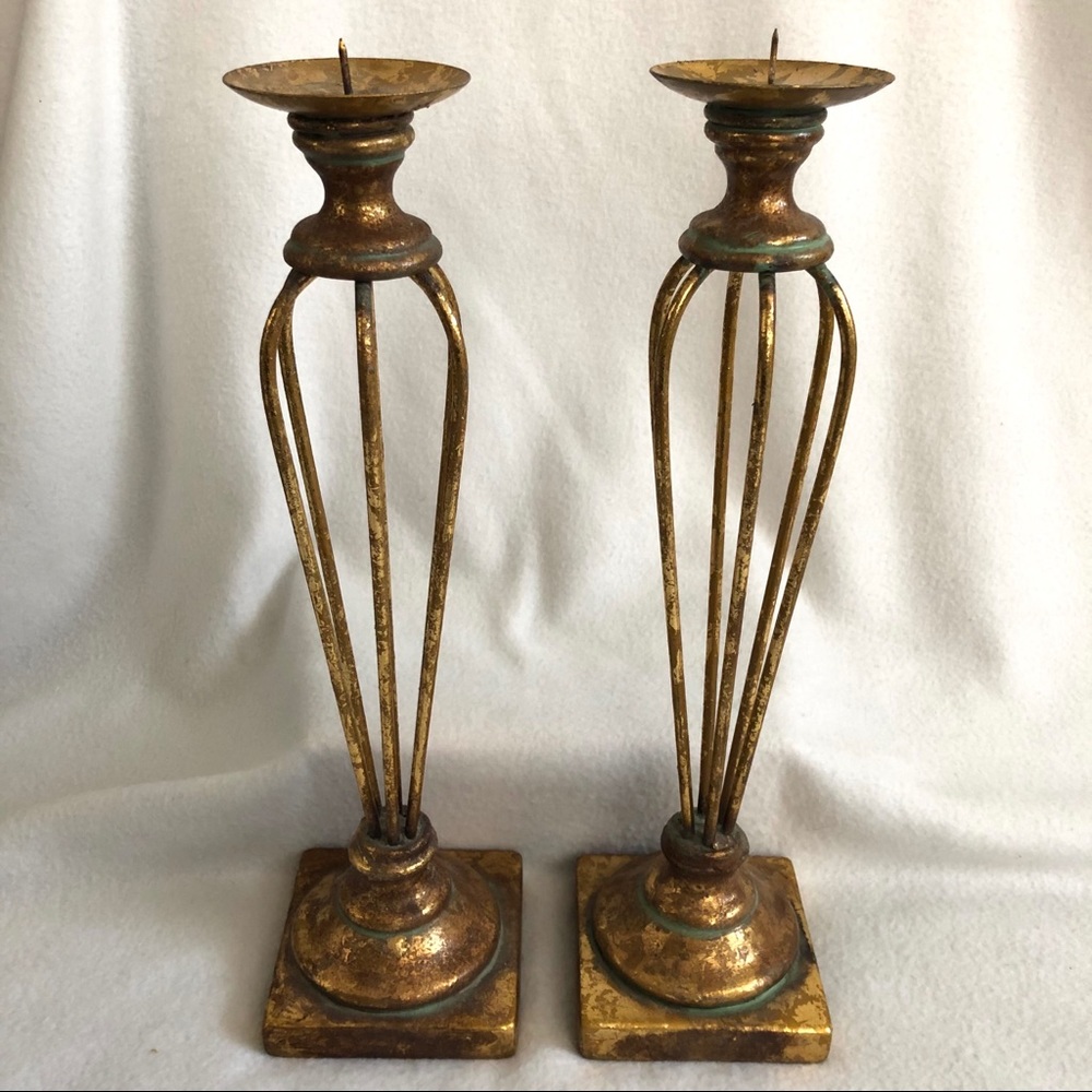 NWOT Gold Resin Candlesticks